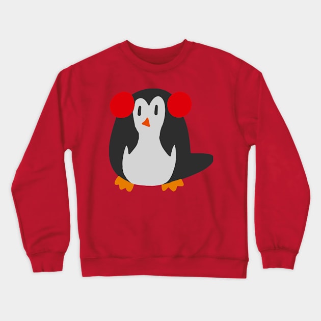 Earmuffs Penguin Crewneck Sweatshirt by saradaboru